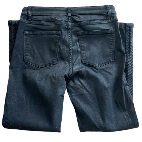 Elie Tahari Azella Braid Waxed Skinny Jeans in Black Size 25 - Picture 4 of 10